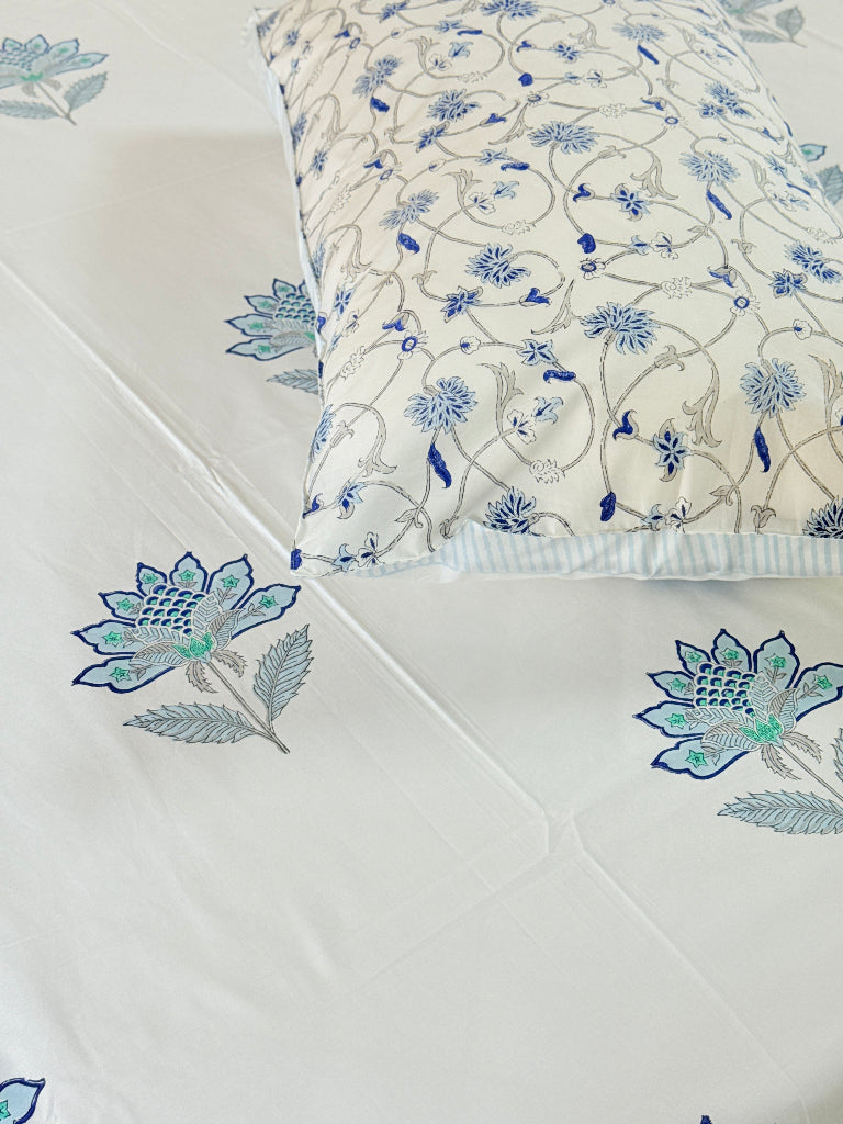 Blue's Calm Hand Blocked Sheet