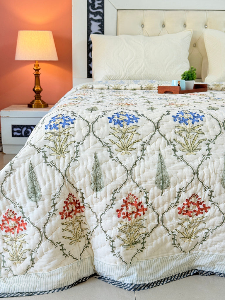 Bloom and Bliss Hand Blocked Quilt