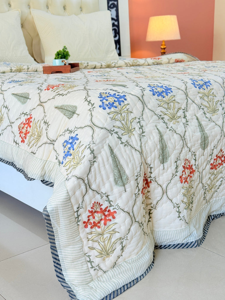 Bloom and Bliss Hand Blocked Quilt