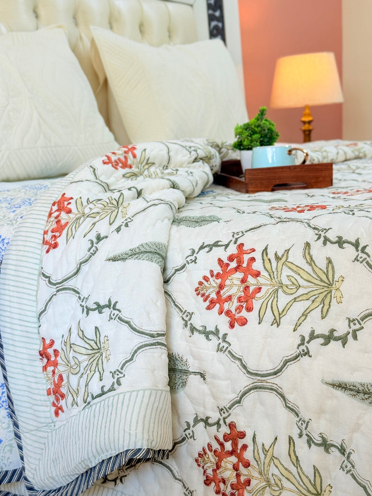 Bloom and Bliss Hand Blocked Quilt