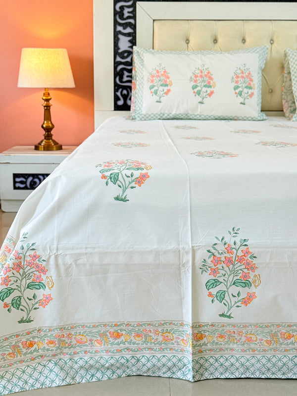 Floral Paradise Hand Blocked Sheet