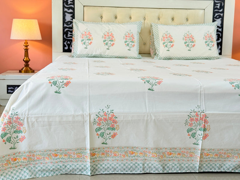 Floral Paradise Hand Blocked Sheet