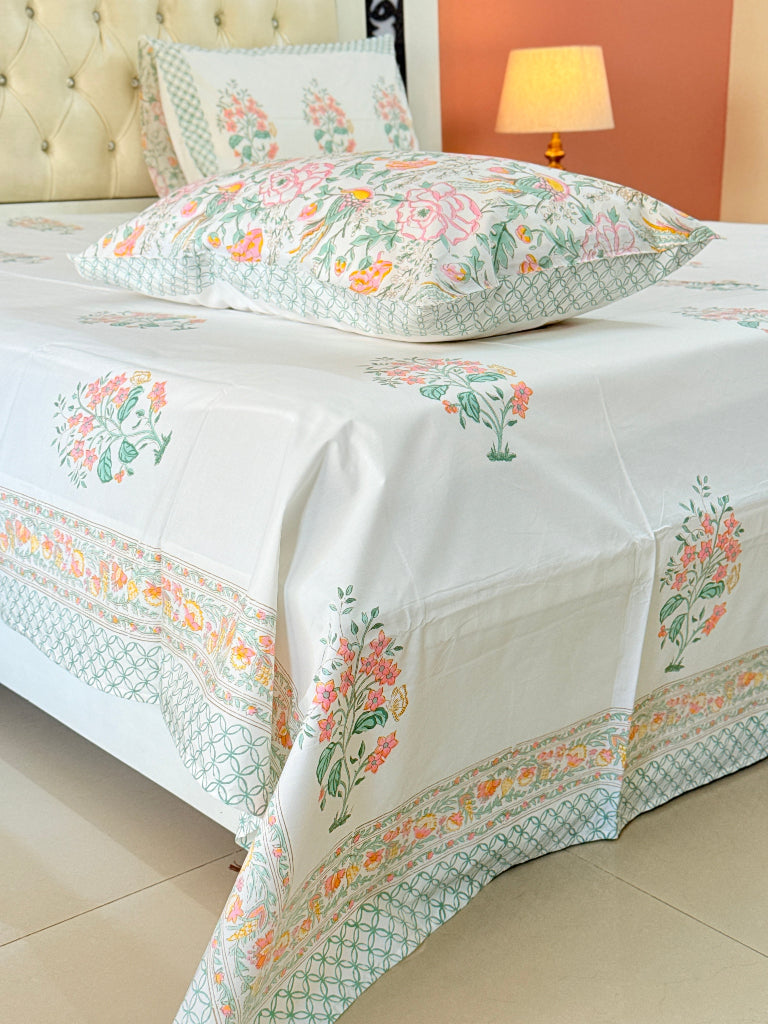 Floral Paradise Hand Blocked Sheet