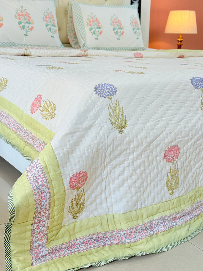 Blossom Weave Hand Blocked Quilt