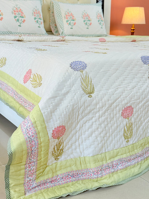 Blossom Weave Hand Blocked Quilt