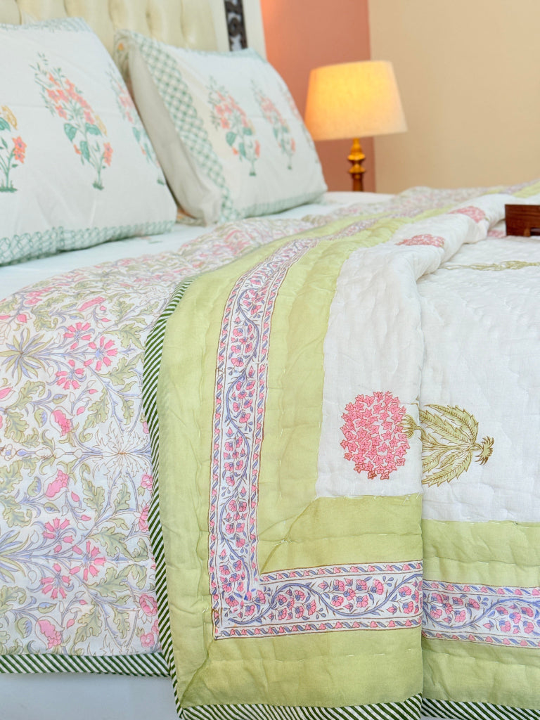 Blossom Weave Hand Blocked Quilt