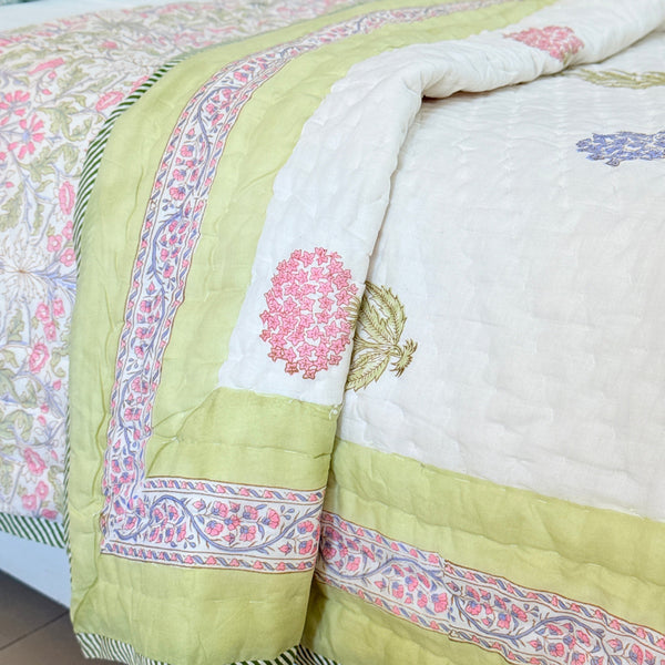 Blossom Weave Hand Blocked Quilt