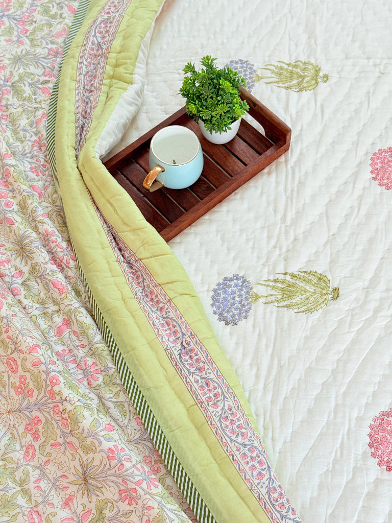 Blossom Weave Hand Blocked Quilt