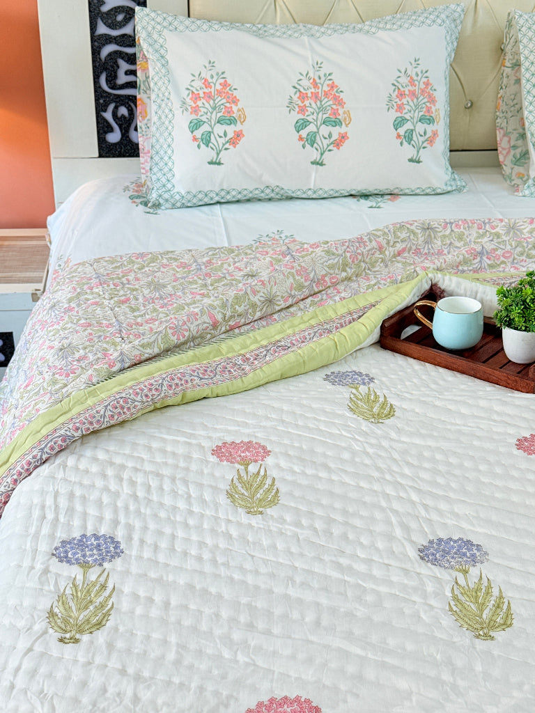 Blossom Weave Hand Blocked Quilt