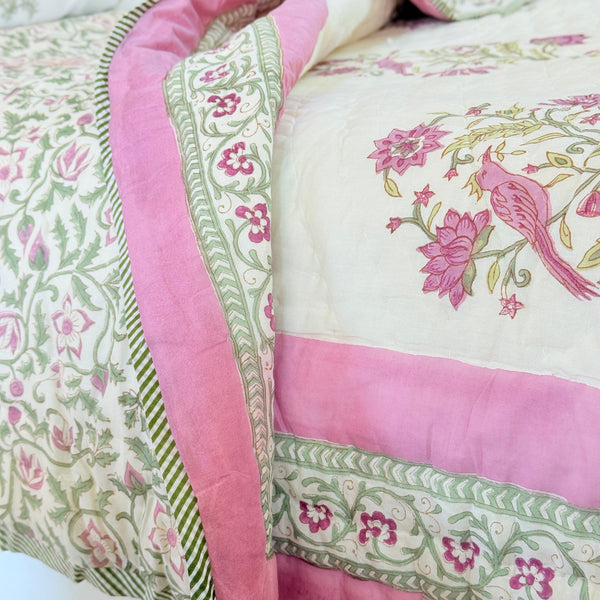 Bird Paradise - Double Hand-blocked Quilt