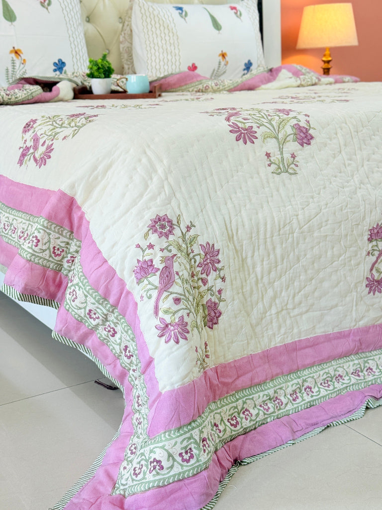 Bird Paradise - Double Hand-blocked Quilt