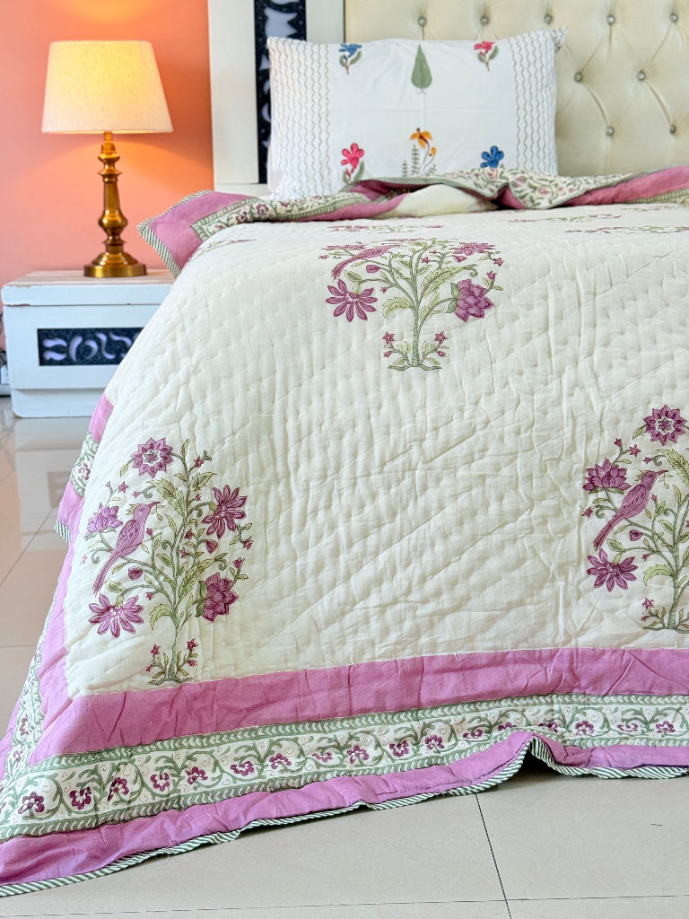 Bird Paradise - Double Hand-blocked Quilt
