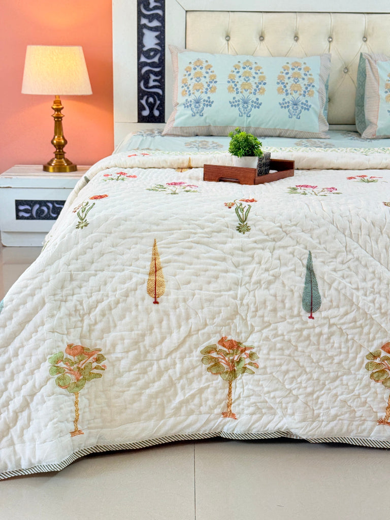 Blossom Royale Single Hand Blocked Quilt