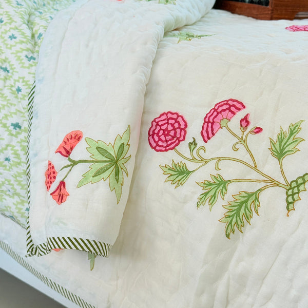 Blossom Royale Single Hand Blocked Quilt