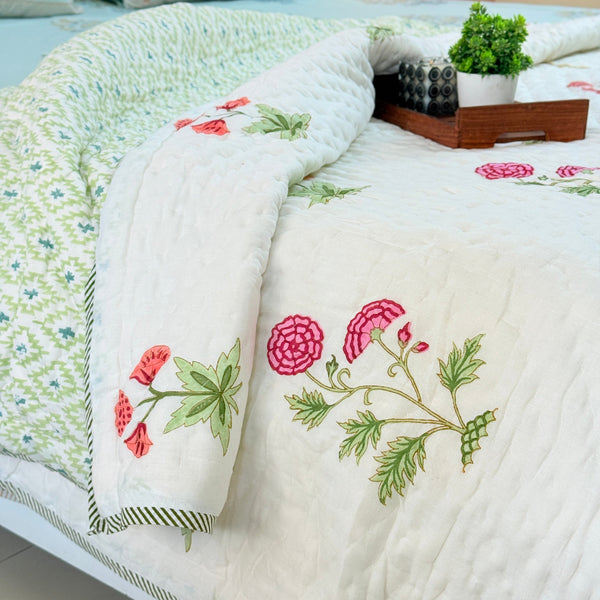 Blossom Royale Single Hand Blocked Quilt