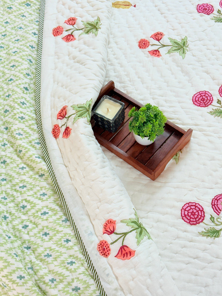 Blossom Royale Single Hand Blocked Quilt