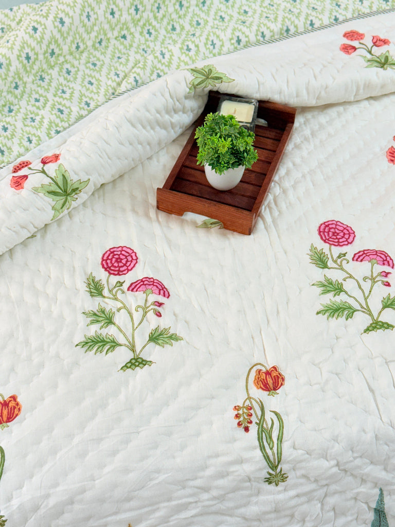 Blossom Royale Single Hand Blocked Quilt
