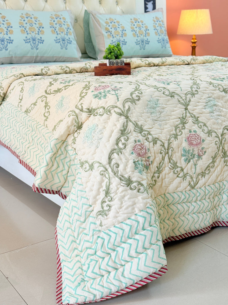 Floral Serenade Single Hand Blocked Quilt