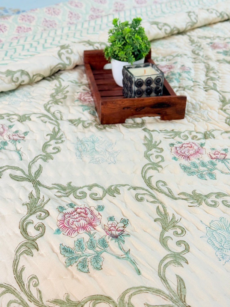 Floral Serenade Single Hand Blocked Quilt