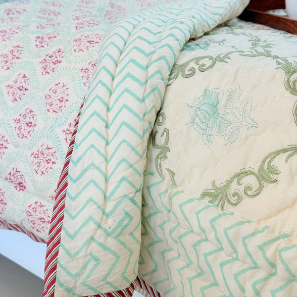 Floral Serenade Single Hand Blocked Quilt