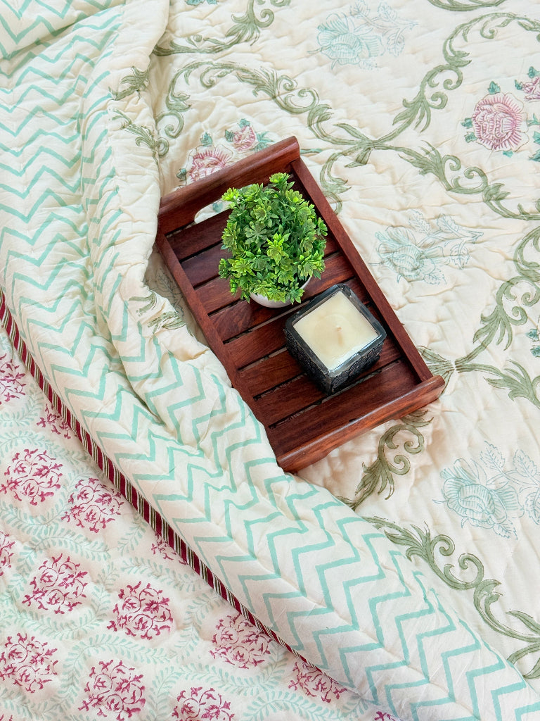 Floral Serenade Single Hand Blocked Quilt