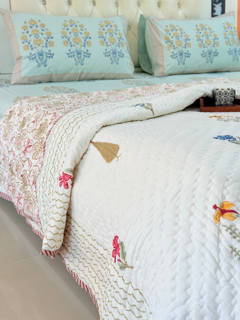 Garden Grace Double Hand Blocked Quilt