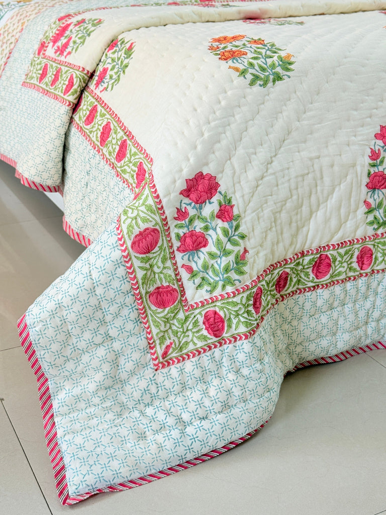 Bagh-e-Noor Double Hand Blocked Quilt