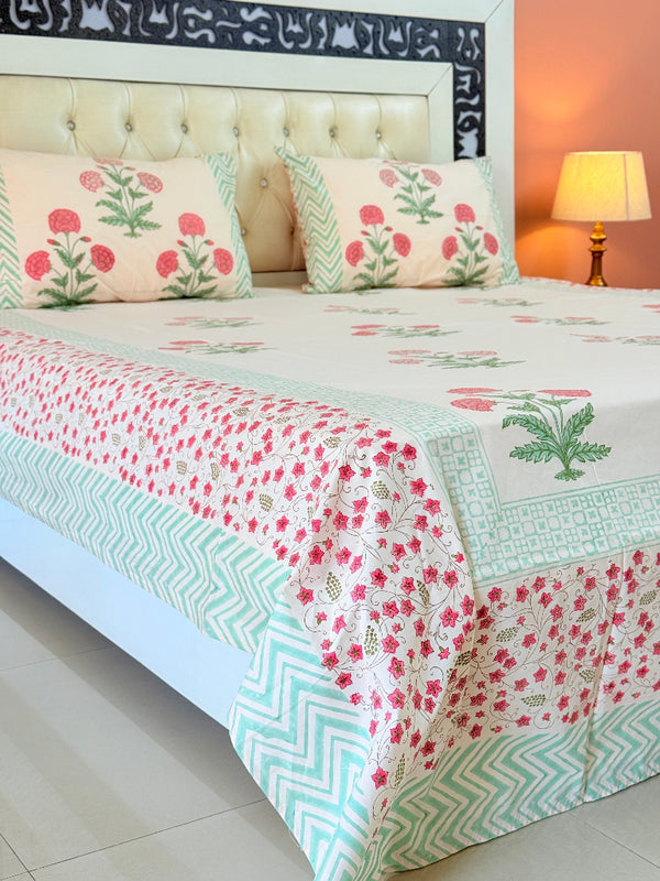 Rose Gold Floral Fantasy Hand Blocked Sheet