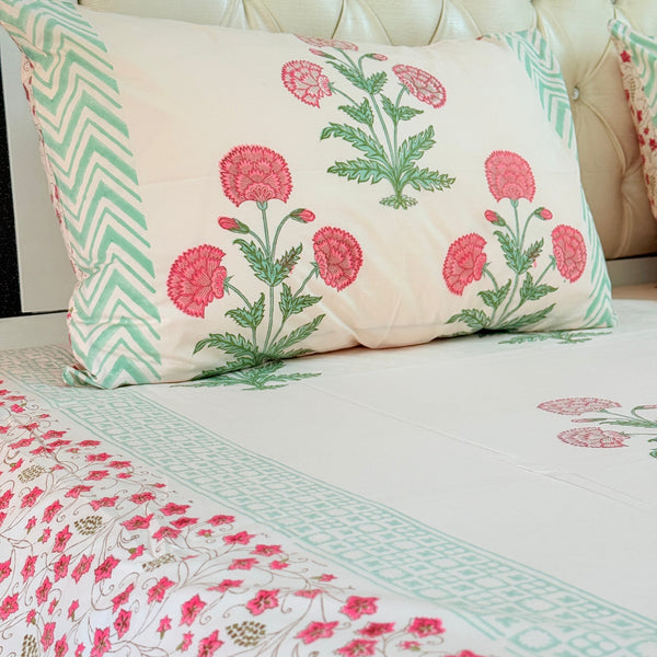 Rose Gold Floral Fantasy Hand Blocked Sheet
