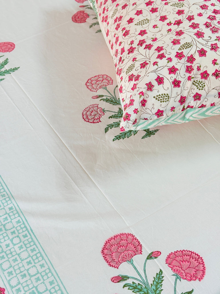 Rose Gold Floral Fantasy Hand Blocked Sheet