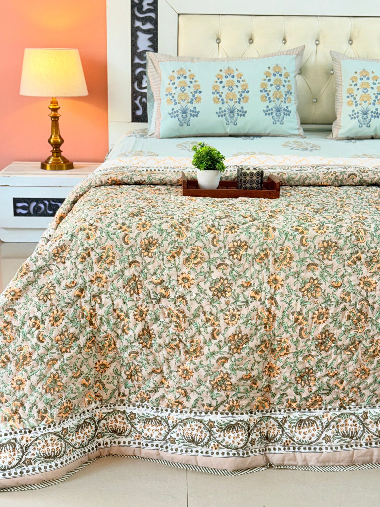 Stunning Florals Single Hand Blocked Quilt