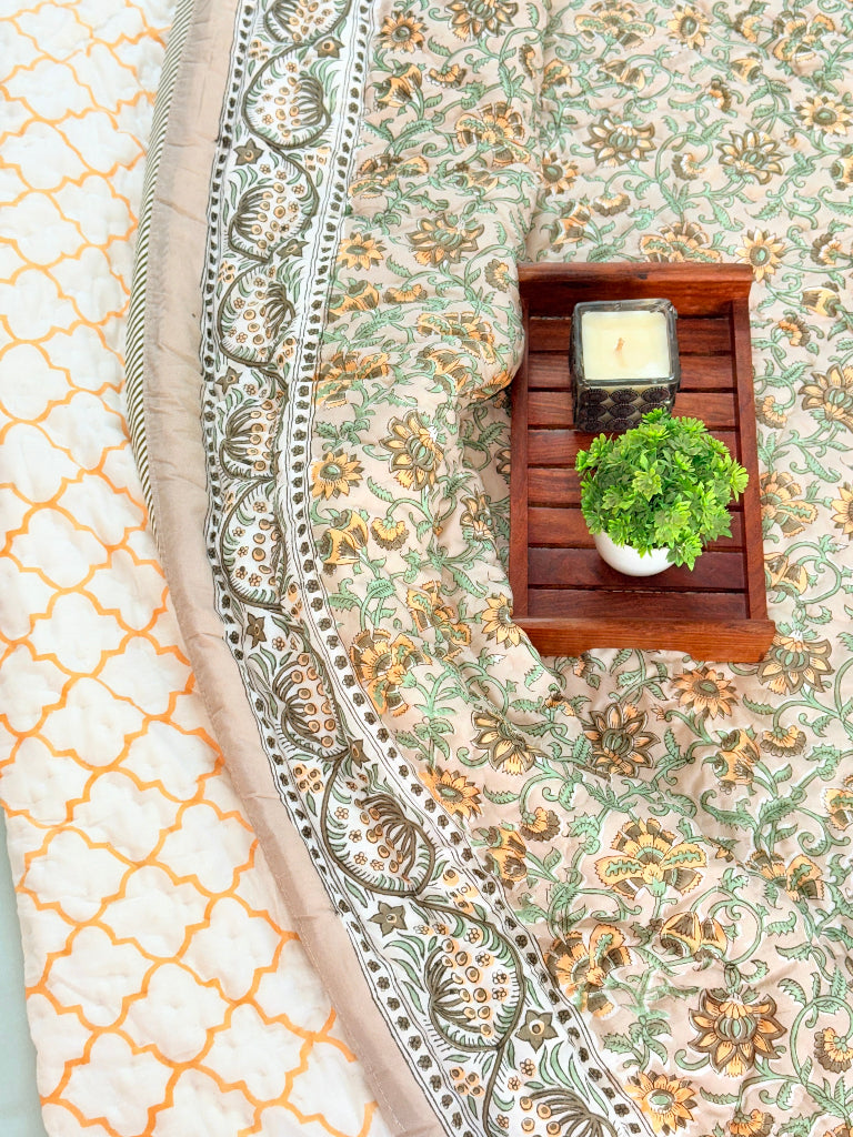 Stunning Florals Single Hand Blocked Quilt