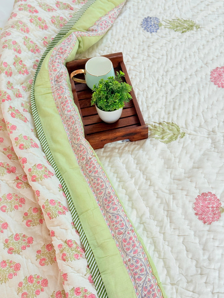 Florette Charm Hand Blocked Quilt