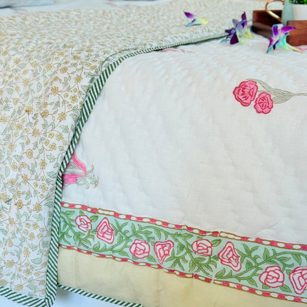 Rose Charm Single Hand Blocked Quilt