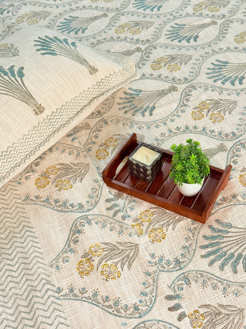 Feather Whisper Hand Blocked South Cotton Weave Bedcover
