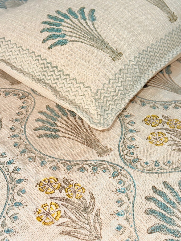 Feather Whisper Hand Blocked South Cotton Weave Bedcover