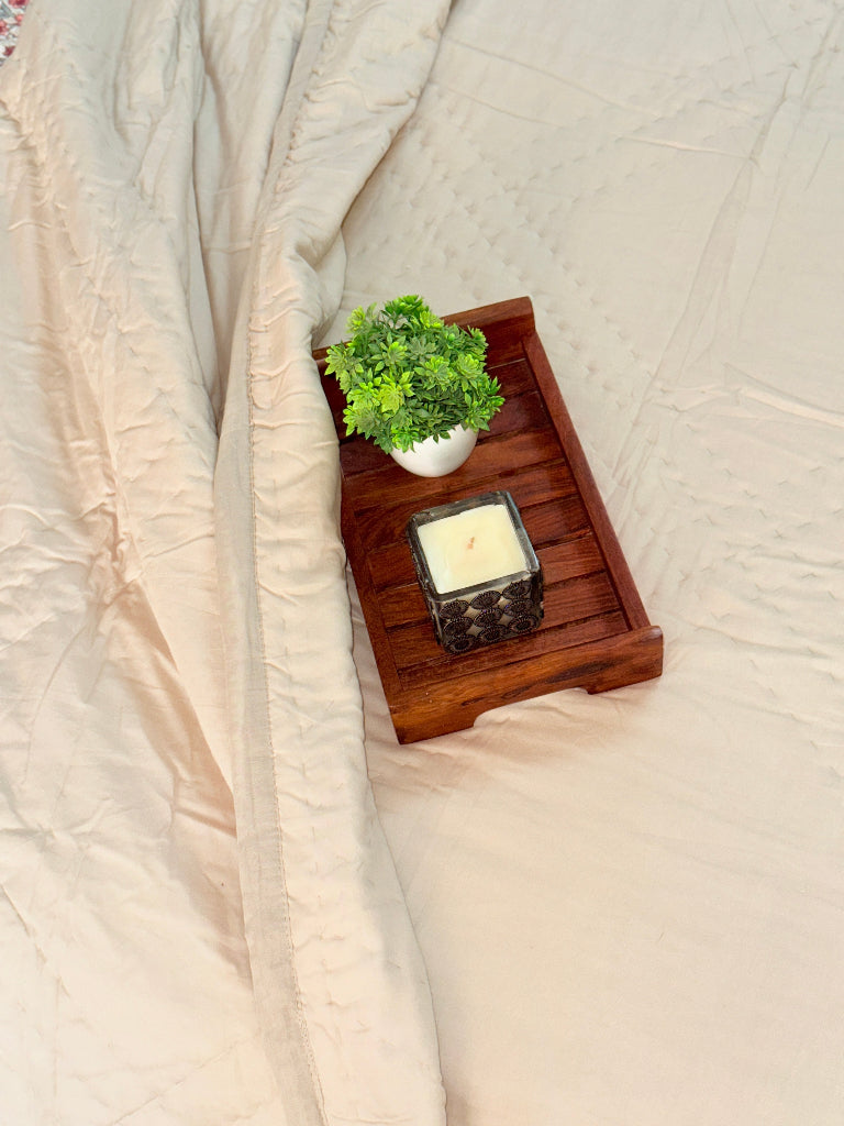 Hazelnut Beige Single Handcrafted Quilt