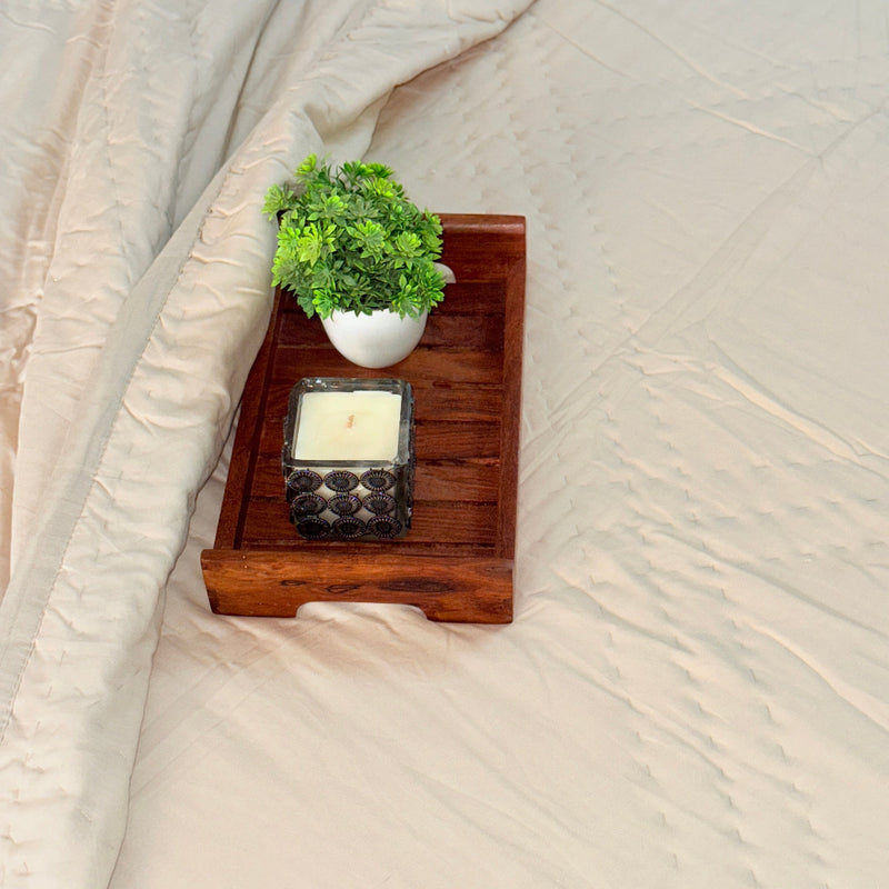 Hazelnut Beige Single Handcrafted Quilt