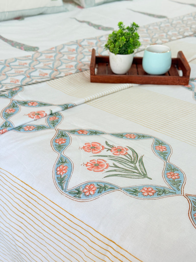 Stunning Florals Single Hand Blocked Dohar