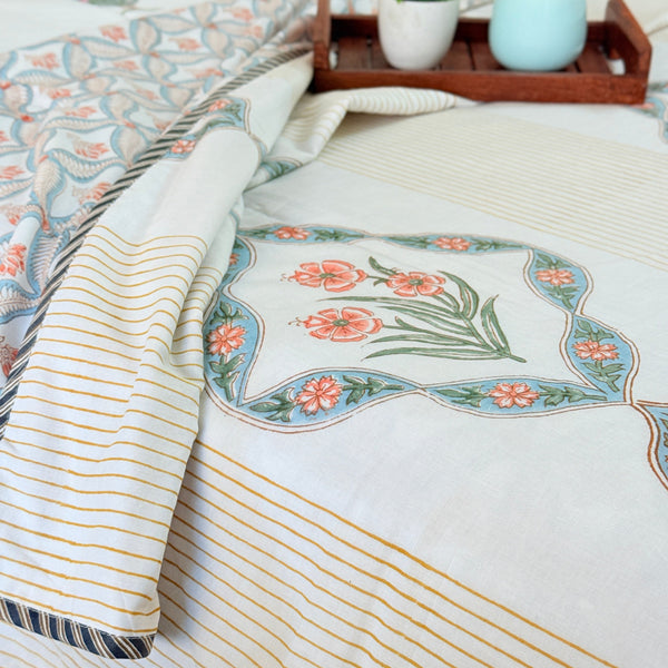 Stunning Florals Single Hand Blocked Dohar
