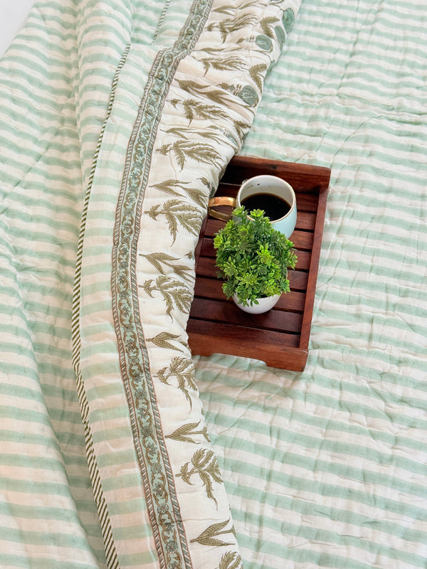 Baagh-e-Raat Double Hand Blocked Quilt