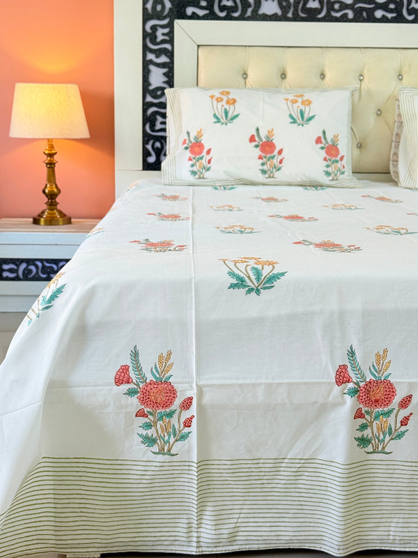 Enchanting Florals Hand Blocked Sheet