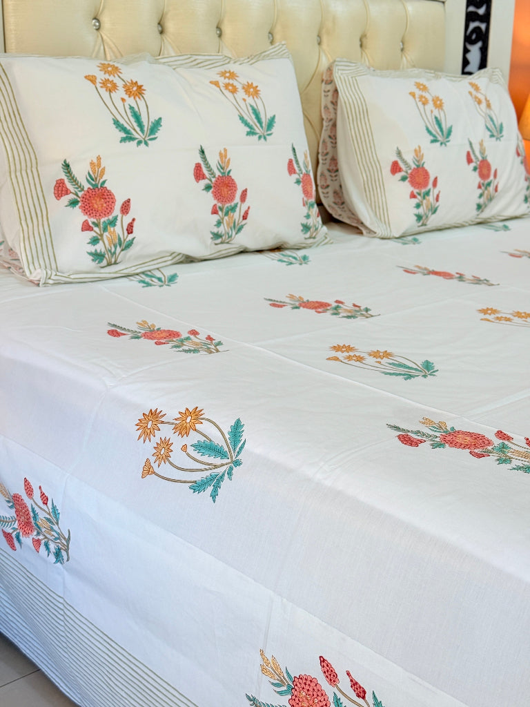 Enchanting Florals Hand Blocked Sheet