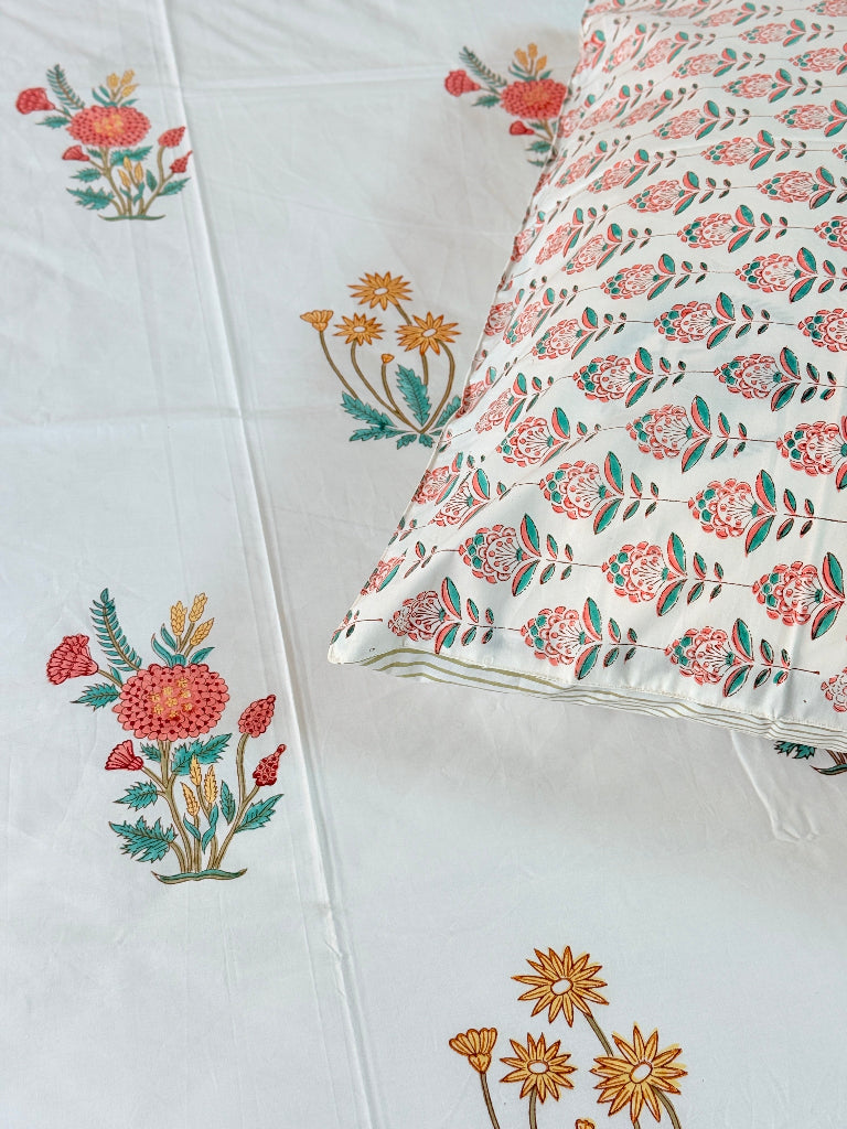Enchanting Florals Hand Blocked Sheet