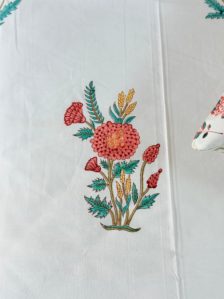Enchanting Florals Hand Blocked Sheet
