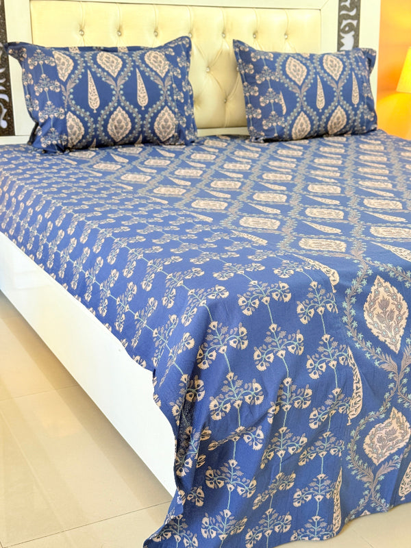 Blue Base Floral Pattern Ajrakh Blockprint Sheet