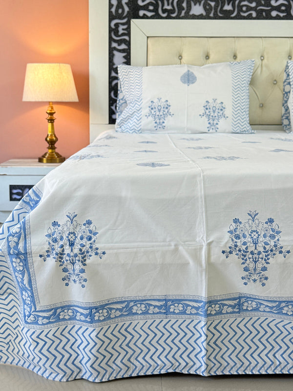 Blue Lagoon Hand Blocked Sheet