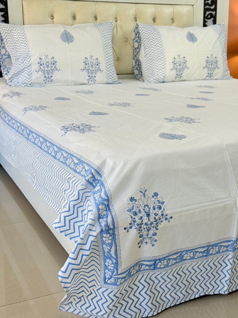 Blue Lagoon Hand Blocked Sheet