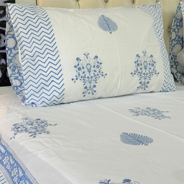 Blue Lagoon Hand Blocked Sheet