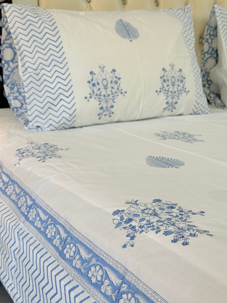 Blue Lagoon Hand Blocked Sheet